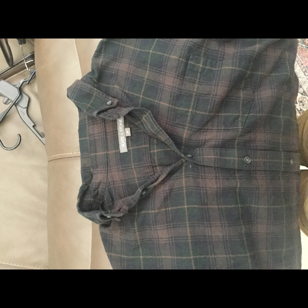 Slate and stone flannel shirt